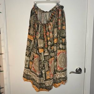 Plus Size Boho Maxi Skirt
